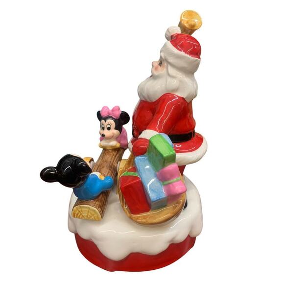 Mickey and Minnie‎ Mouse with Santa Music Box 1985 Disney - Picture 2 of 6